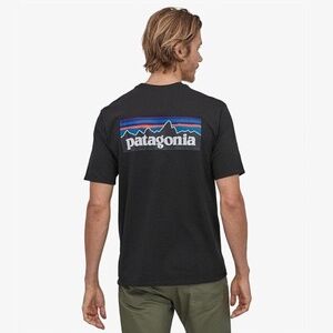 Patagonia Responsibili-Tee Pocket Logo Graphic T-Shirt Black Size S